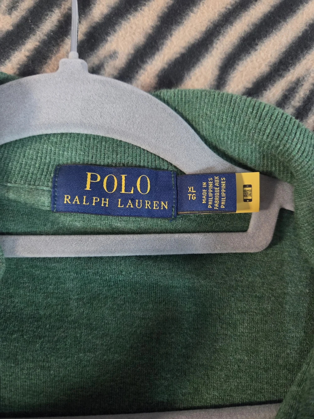 Polo Ralph Lauren Men's Green Half-Zip Cotton Pullover Sweater